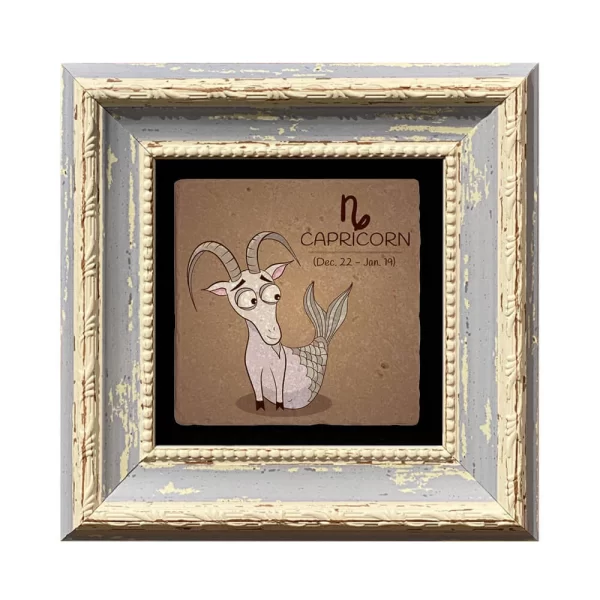 CAPRICORN HOROSCOPE COASTER 04 BLUE FRAME