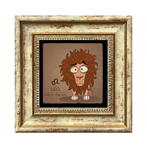 LEO HOROSCOPE COASTER 06 GOLD FRAME