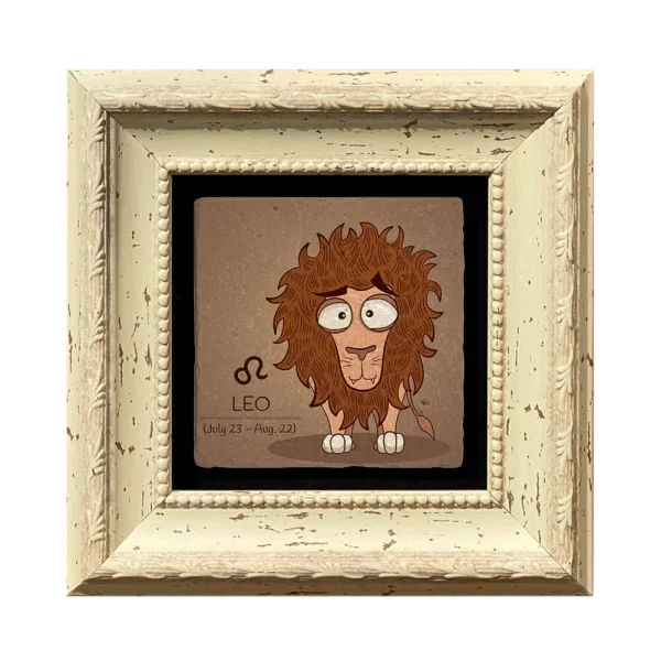 LEO HOROSCOPE COASTER 06 WHITE FRAME