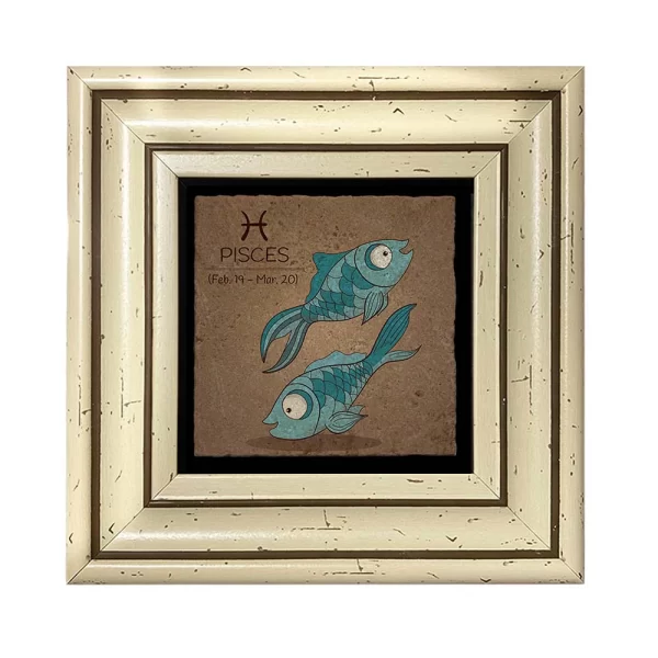 PISCES HOROSCOPE COASTER 08 FLAT WHITE