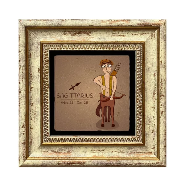 SAGITTARIUS HOROSCOPE COASTER 09 GOLD FRAME