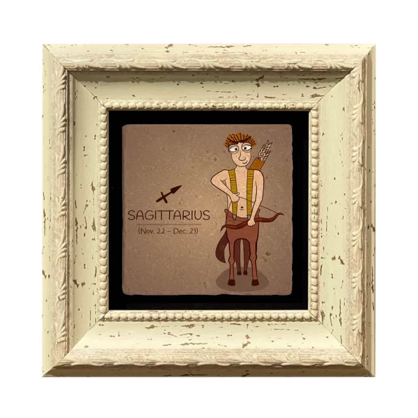 SAGITTARIUS HOROSCOPE COASTER 09 WHITE FRAME