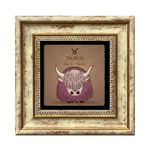 TAURUS HOROSCOPE COASTER 11 GOLD FRAME