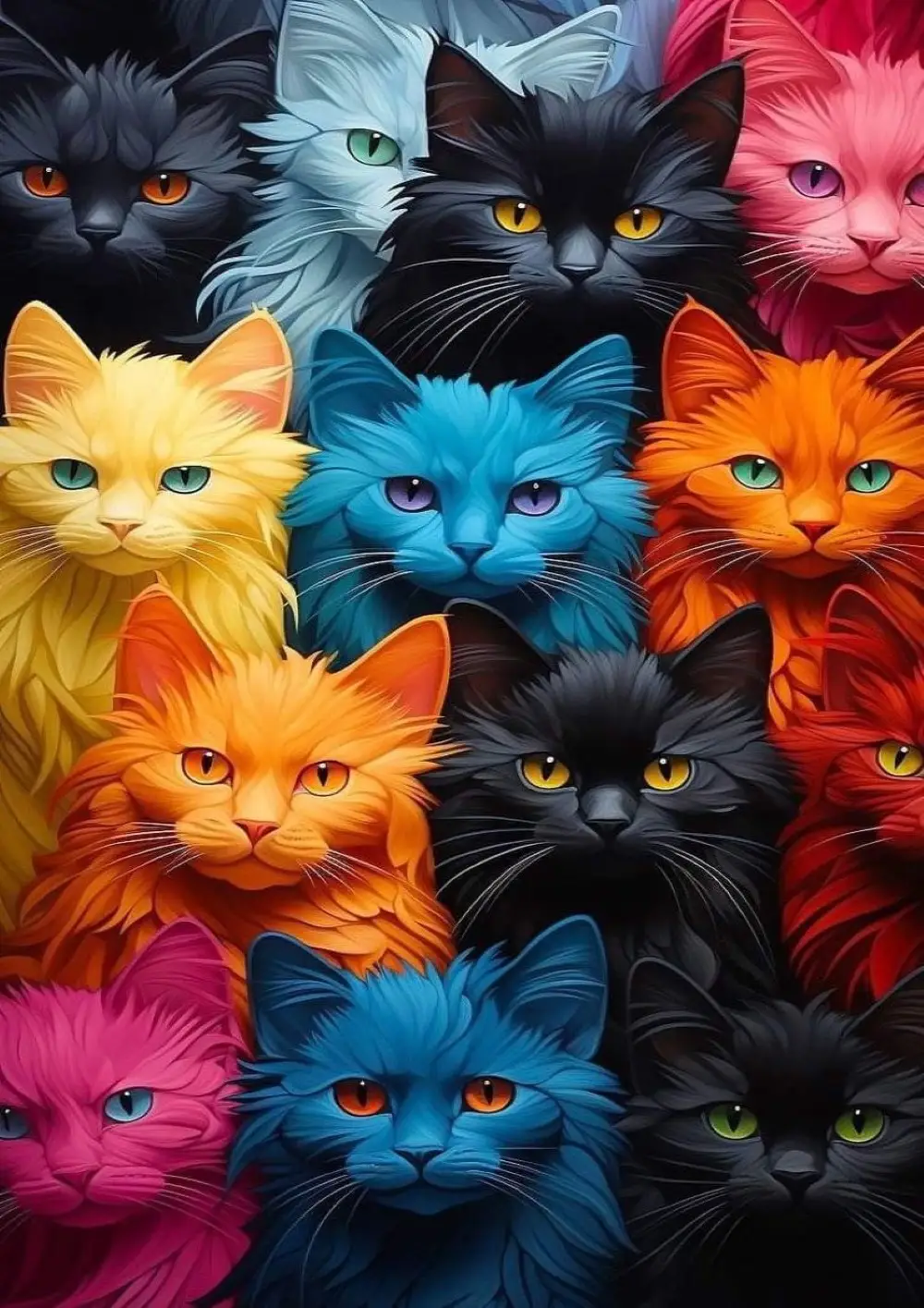 281-Cat Colours Poster